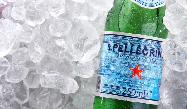 Poznan Pol Jun 2020 Garrafa San Pellegrino Uma Marca Italiana — Fotografia de Stock