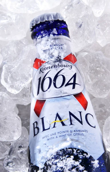 Poznan Pol Jun 2020 Bottle Kronenbourg 1664 Blanc Beer Golden — Stock Photo, Image