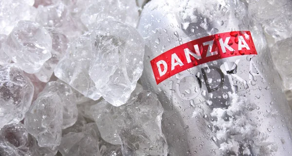 Poznan Pol Junio 2020 Botella Danzka Una Marca Vodka Danés — Foto de Stock