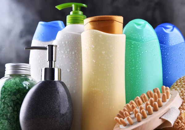 Botellas Plástico Para Cuidado Corporal Productos Belleza — Foto de Stock