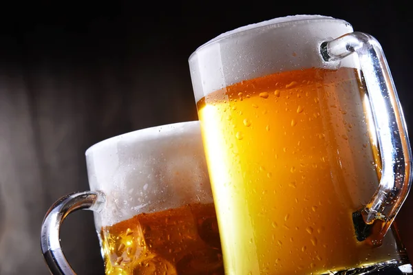 Composição Com Copos Cerveja Vários Tipos — Fotografia de Stock