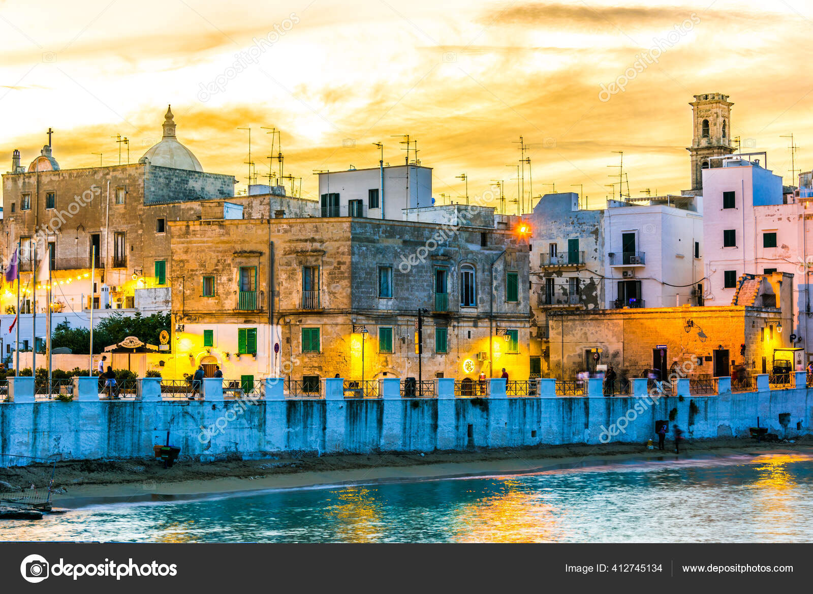 Monopoli Italy Sep 2020 View Monopoli City Beach Cala Porta Stock