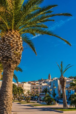 SEP 8, 2020: Adriyatik Denizi kıyısındaki Foggia, Apulia, İtalya 'da Vieste' nin görüntüsü