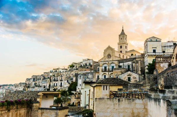 Matera Basilicata Talya Nın Panoramik Görünümü — Stok fotoğraf