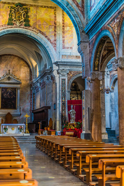 OSTUNI, ITALY - SEP 3, 2020: Interior of Ostuni Cathedral in Ostuni, Apulia, Italy
