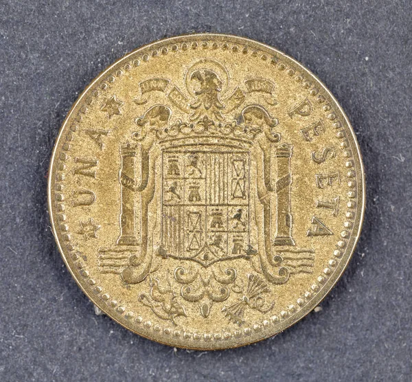 Один Песета Монета Іспанії Від 1953 Часів Правління Генерала Франко — стокове фото