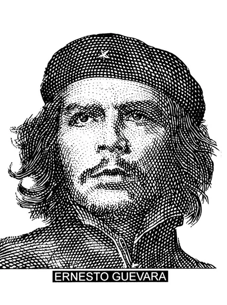 Portret Ernesto Che Guevara Historycznym Przywódcą Kuby Banknoty Peso Trzy — Zdjęcie stockowe