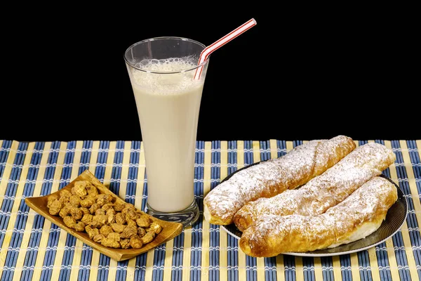 Horchata Tigernuts Şeker Suyu Ile Yapılan Bir Içecektir Yerli Valencia — Stok fotoğraf