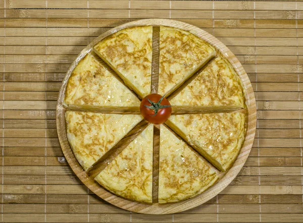 Triángulo Tortilla Española Patata Plato —  Fotos de Stock