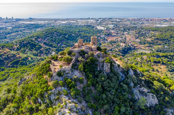 Castle San Vicente Burriac Cabrera Mar Barcelona Spanyolország Stock Fotó