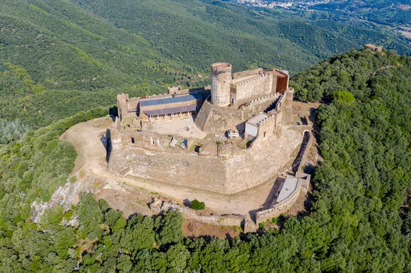 Ortaçağ Montsoriu Kalesi Montseny Doğal Parkı Katalonya Spanya — Stok fotoğraf