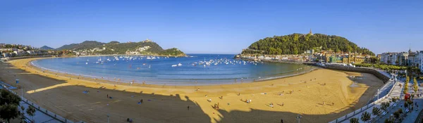 San Sebastián España Septiembre 2020 Océano Cerca Bahía Concha Isla — Foto de Stock