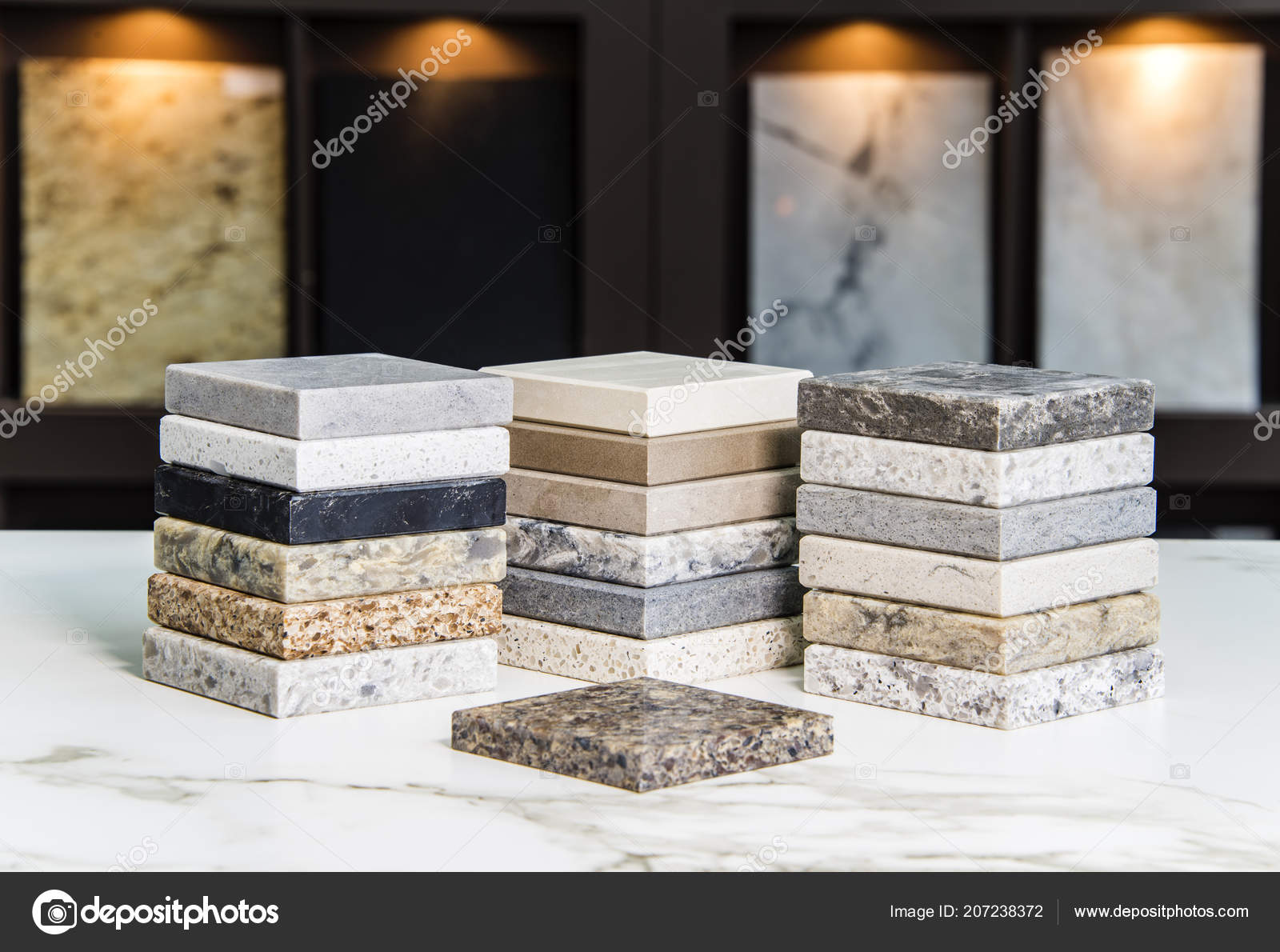 Kitchen Countertops Color Samples Granite Marble Quartz Stone Stock Photo By C Studiodin 207238372