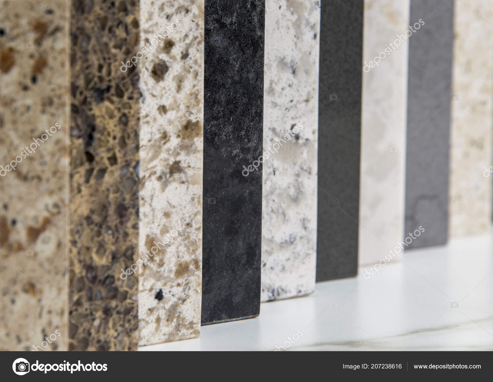 Encimeras Cocina Muestras Color Granito Mármol Piedra Cuarzo — Foto de  stock #207238616 © studiodin, image size:1600x1239