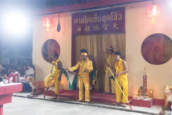 Trang Tailândia Outubro 2018 Chinese God Monkey King Spiritual Medium — Fotografia de Stock