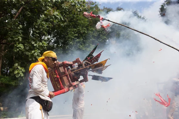 Trang Tajlandia Października 2018 Chiński Boga Monkey King Posąg Krzesło — Zdjęcie stockowe