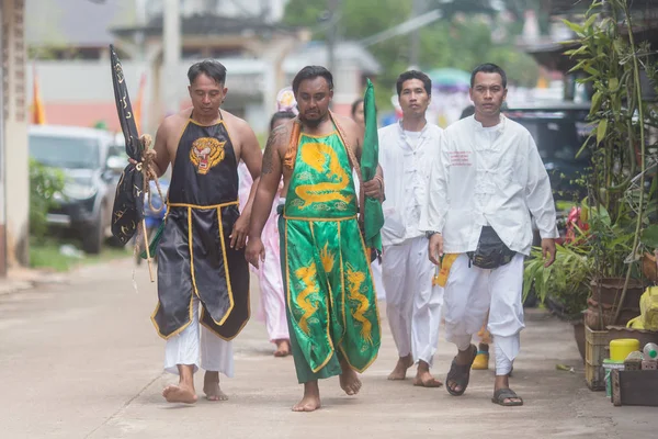 Trang Tailândia Outubro 2018 Deus Chinês Médium Espiritual Durante Festival — Fotografia de Stock