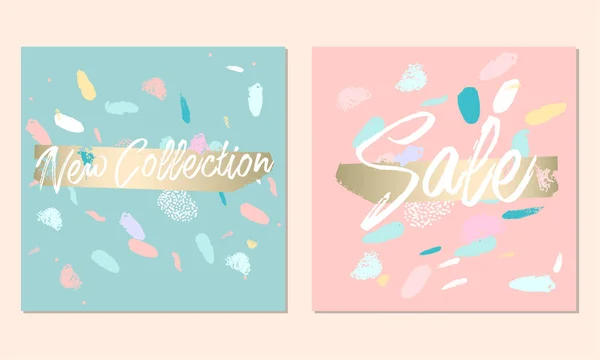 Nieuwe collectie mode header confetti — Stockvector