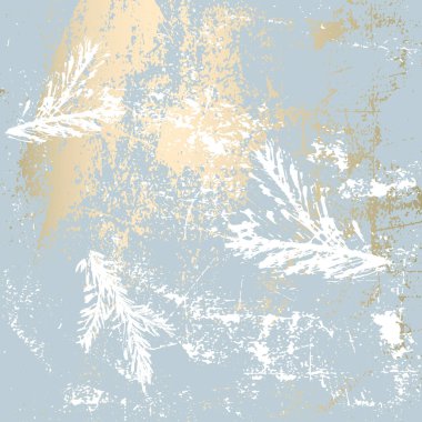 Şık kış pastel altın baskı
