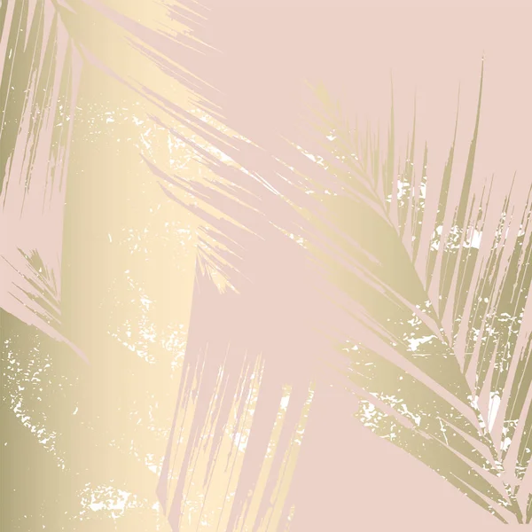 Follaje Abstracto Otoño Rosa Fondo Rubor Oro Elegante Estampado Moda — Vector de stock