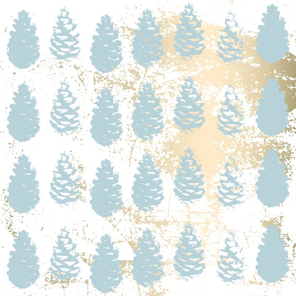 Vánoční Stromeček Kužel Malba Vektorové Textury Módní Pastelově Modré Bílé — Stockový vektor