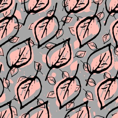 Yaprakları ve elma Dikişsiz desen sonbahar konsepti