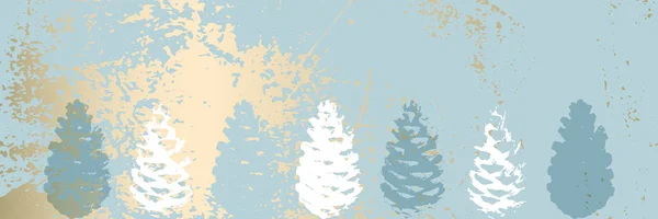 Albero di Natale cono pittura vettoriale texture invernali — Vettoriale Stock