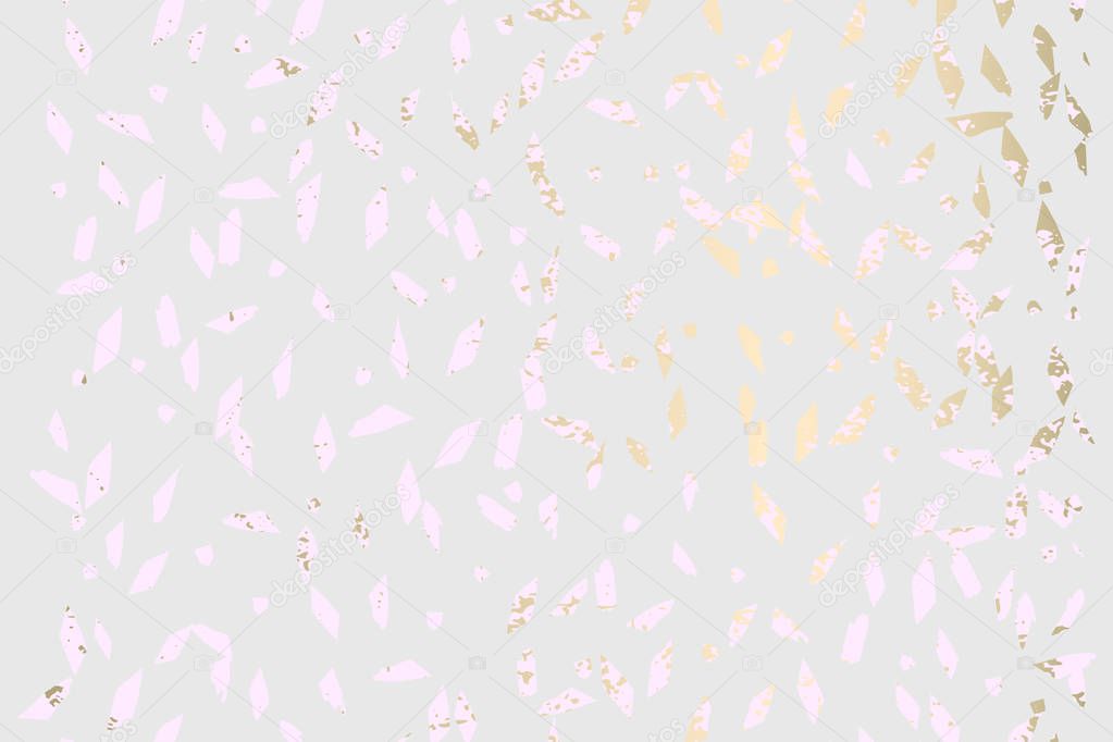 Trendy Chic Pastel colored background with Gold Foil geometric shapes