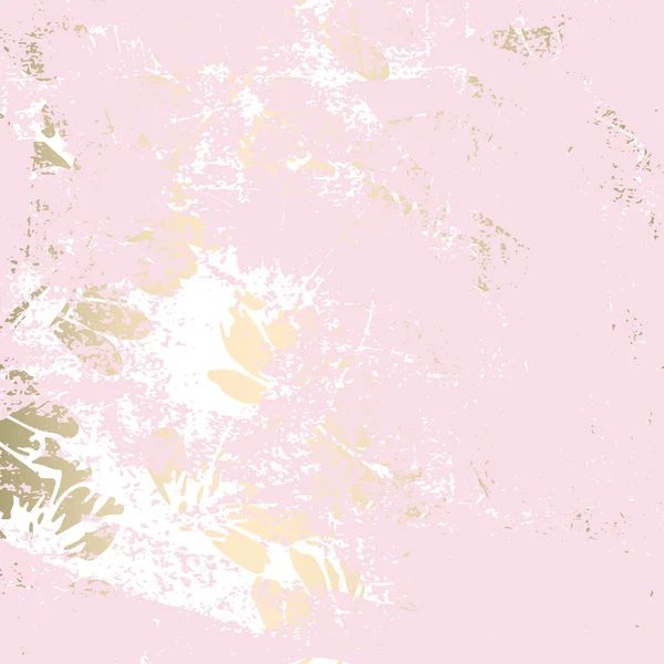 Trendy Floral lámina de oro pátina rubor fondo — Vector de stock