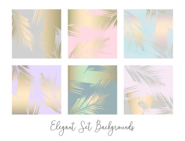 Şık şık soyut mermer altın lüks dokuları zarif kümesi. Reklam, afiş, davetiye, duvar kağıdı, tekstil, tipografi için güzel arka planlar