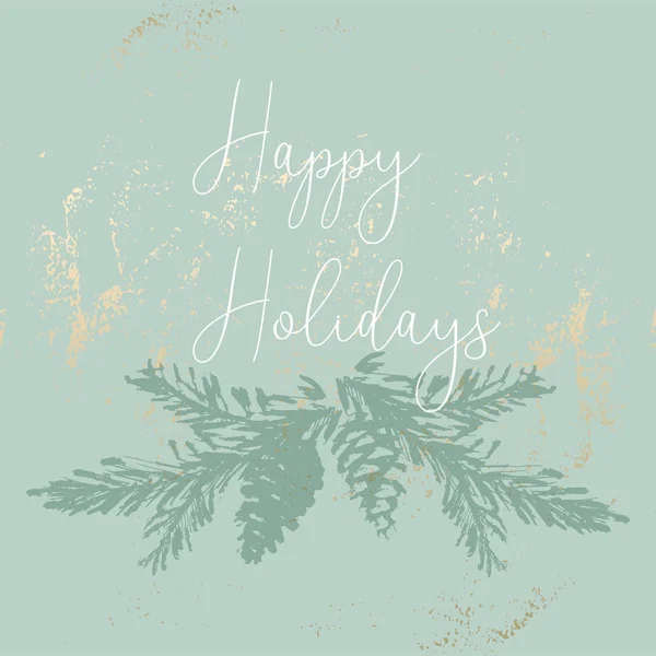 Weihnachtsbaum Kegel Malerei Vektortexturen Frohe Feiertage Trendige Pastell Blau Weiß — Stockvektor