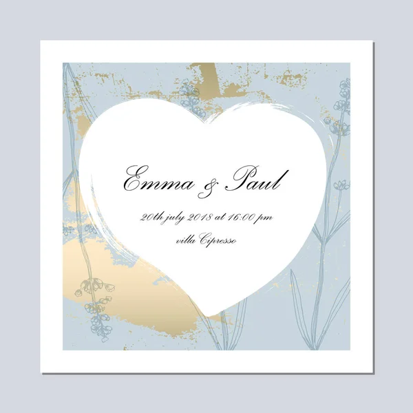 Ensemble Cartes Élégantes Bleu Pastel Tendance Pour Les Invitations Mariage — Image vectorielle