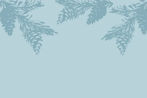 Elegantní Zimní pastelové zlatý tisk borovice odvětví botaniky design — Stockový vektor