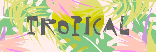 Banner vzor tropické koláž v havajském stylu — Stockový vektor