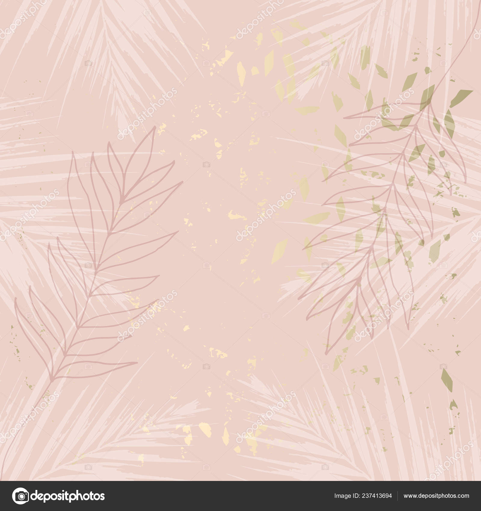 Tropical Worn Floral pastel pink blush gold pattern Stock Vector Image by  ©Anna_Sokol #237413694
