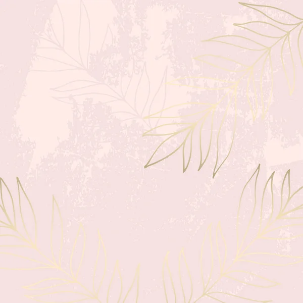 热带磨损花卉柔和粉红色的粉红金色图案 — 图库矢量图片