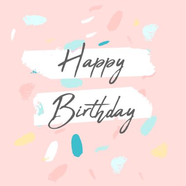 Soyut El çizilmiş renkli konfeti fırça vuruşları