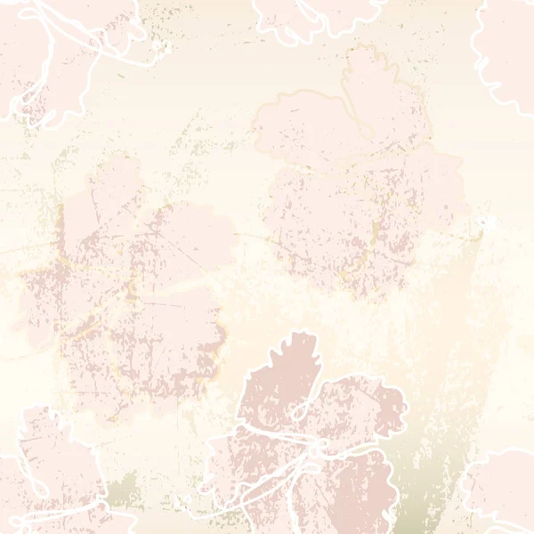 Chic blush rosa ouro moderno mármore grunge textura com ornamento floral — Vetor de Stock