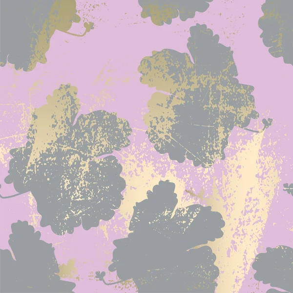 Chic Blush Pink Gold trendig marmor grunge textur med blommig prydnad — Stock vektor