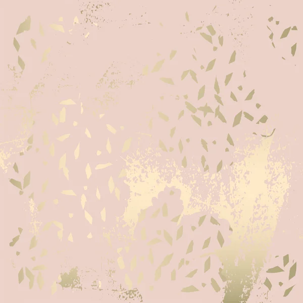 Elegante rubor de oro rosa de moda textura grunge mármol con adorno floral — Vector de stock
