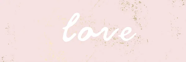 Fondo Texturizado Bruto Oro Pastel Rosa Con Texto Caligráfico Blanco — Vector de stock