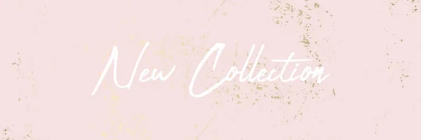 ピンクのパステルゴールドラフテクスチャの背景と白い書通文 — ストックベクタ