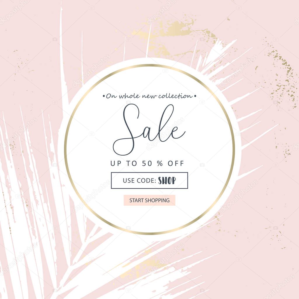 trendy blush pink gold feminine pastel texture background for stunning design of headers, covers, banners, posters, greeting cards, wedding, fashion, invitations, etc