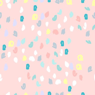 el çizilmiş Dikişsiz desen Doodle çocukça FreeHand renkli konfeti kalem vuruş hissettim. duvar kağıdı, tekstil, tebrik kartı, kreş tasarımı, vb için eğlenceli çocuklar arka plan