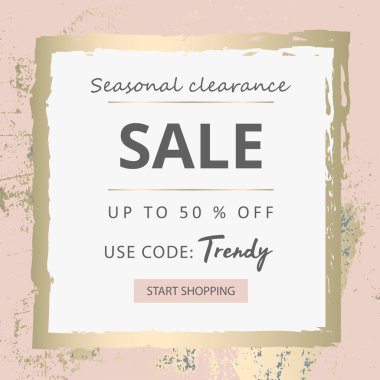 Zarif sosyal medya trendy şık altın pembe allık afiş 