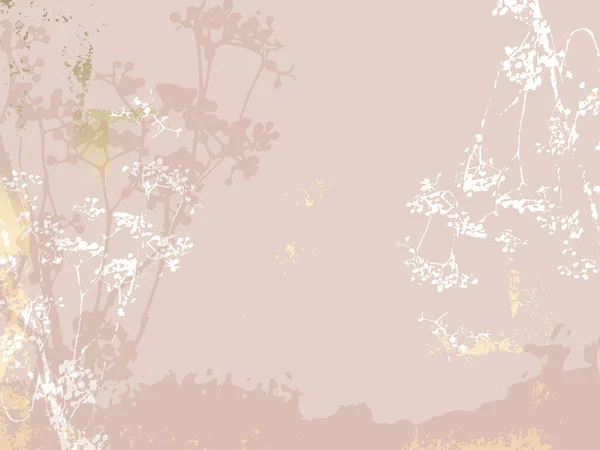 Blommig rustik bakgrund med handritade doodle blommor och botaniska element — Stock vektor