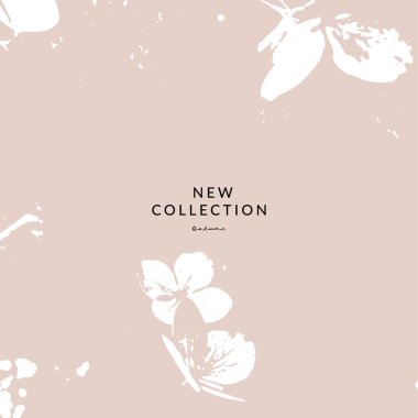 Çiçek karalama çiçekleri ve botanik elementlerle dolu kırsal bir arka plan.