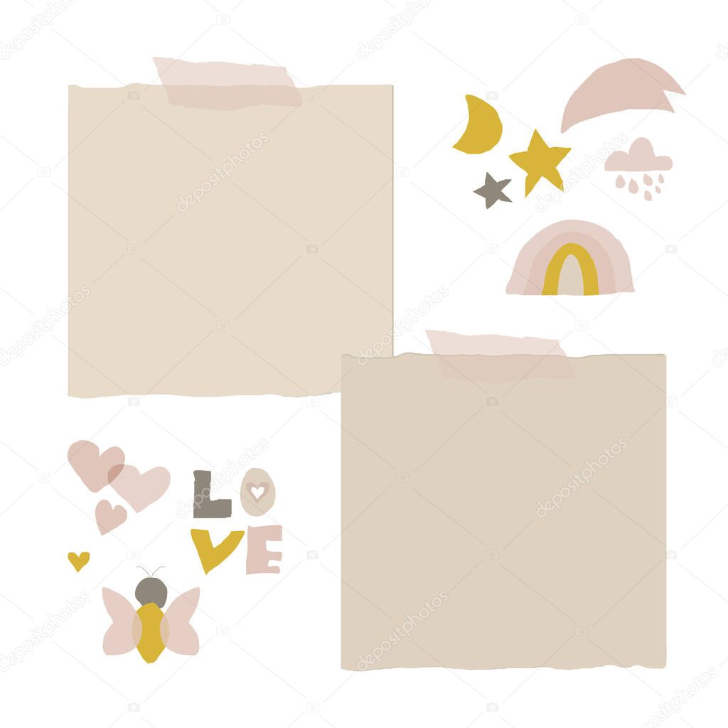 cute nursery clip art and stickers for kids design