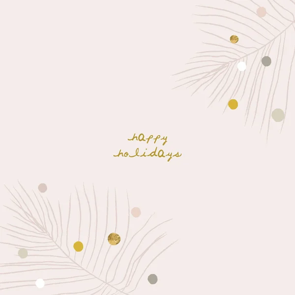 Абстрактний різдвяний вітальна листівка фон з барвистим конфетті і Різдвяна золота фольга блискучого прикраси — стоковий вектор
