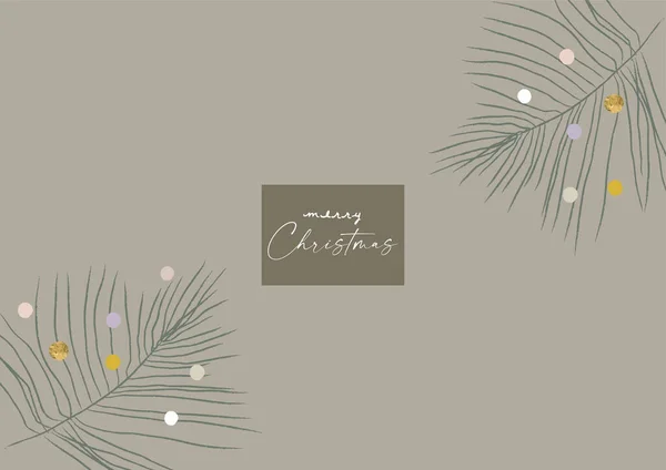 Abstrakt jul gratulationskort bakgrund med färgglada konfetti och jul guld folie glitter dekoration — Stock vektor